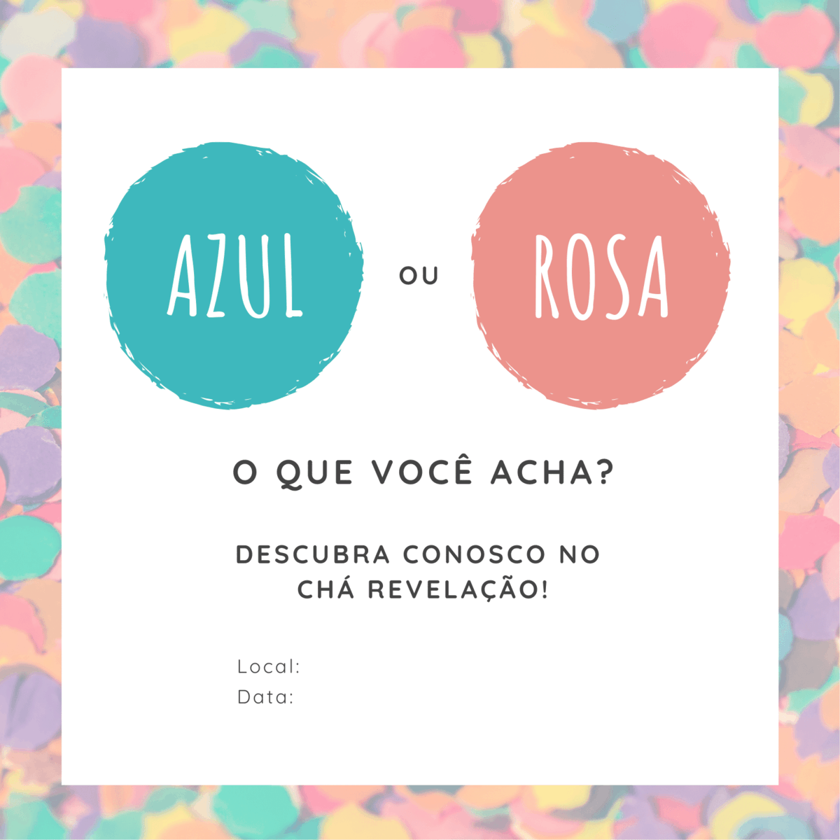 convite chá revelação para editar